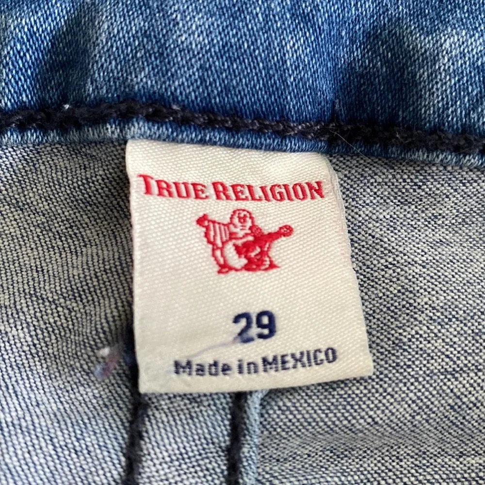 True Religion Halle Mid Rise Super Skinny Stretch no flap Midnight Frost wash - Picture 6 of 16